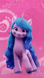 Size: 281x500 | Tagged: safe, izzy moonbow, pony, unicorn, g5, my little pony: a new generation, spoiler:g5, animated, cropped, cute, gif, izzybetes, open mouth, smiling, solo, text, volumetric mouth