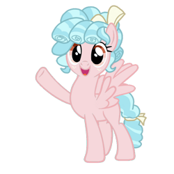 Size: 640x640 | Tagged: dead source, safe, artist:千鸟酱, cozy glow, pegasus, pony, g4, cozybetes, cute, older, older cozy glow, open mouth, open smile, smiling, solo, spread wings, waving, wings