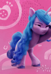 Size: 608x867 | Tagged: safe, izzy moonbow, pony, unicorn, g5, my little pony: a new generation, spoiler:g5, animated, cropped, cute, gif, izzybetes, narrowed eyes, smiling, solo