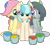 Size: 7612x6889 | Tagged: safe, artist:cyanlightning, coco pommel, fluttershy, marble pie, earth pony, pegasus, pony, g4, .svg available, absurd resolution, cocobetes, cute, ear fluff, female, filly, marblebetes, mouth hold, paint, paint bucket, paintbrush, shyabetes, simple background, sitting, the council of shy ponies, transparent background, trio, trio female, vector, weapons-grade cute, young, younger