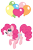 Size: 1352x2048 | Tagged: safe, pinkie pie, earth pony, pony, g4, official, balloon, cute, design, diapinkes, female, floating, happy, heart balloon, mare, simple background, solo, stock vector, that pony sure does love balloons, then watch her balloons lift her up to the sky, transparent background, vector, zazzle