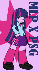 Size: 1754x3196 | Tagged: safe, artist:ispincharles, twilight sparkle, equestria girls, g4, anarchy stocking, anime, clothes, crossover, female, high res, panty and stocking with garterbelt, skirt, solo, stockinglight, style emulation