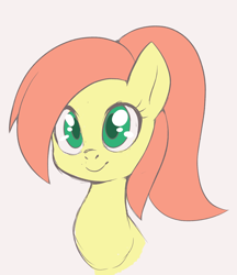 Size: 1920x2224 | Tagged: source needed, useless source url, safe, artist:jessy, oc, oc only, oc:pineapple pizza, earth pony, pony, cute, not fluttershy, ponytail, simple background, solo
