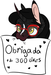 Size: 595x879 | Tagged: safe, artist:eperyton, oc, oc only, pony, unicorn, bust, ear fluff, glasses, horn, milestone, sign, signature, smiling, unicorn oc