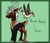 Size: 1750x1500 | Tagged: safe, artist:misskanabelle, oc, oc only, oc:hazey honey, bird, deer, falcon, abstract background, antlers, cloven hooves, deer oc, duo, pet oc, signature