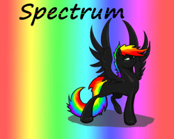 Size: 1000x800 | Tagged: safe, artist:joan-grace, oc, oc only, oc:spectrum, pegasus, pony, abstract background, female, mare, multicolored hair, offspring, parent:rainbow dash, parent:soarin', parents:soarindash, pegasus oc, rainbow hair, slender, solo, thin, wings