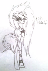 Size: 1921x2846 | Tagged: safe, artist:beamybutt, oc, oc only, oc:moonbeam, alicorn, pony, alicorn oc, annoyed, clothes, eyelashes, female, horn, leg warmers, lineart, mare, signature, talking, traditional art, wings