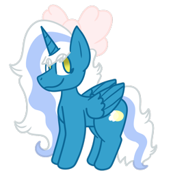 Size: 1000x1000 | Tagged: safe, artist:t1g3rsp1r1t, oc, oc:fleurbelle, alicorn, pony, adorabelle, alicorn oc, bow, chibi, cute, female, hair bow, horn, mare, ocbetes, simple background, transparent background, wings, yellow eyes