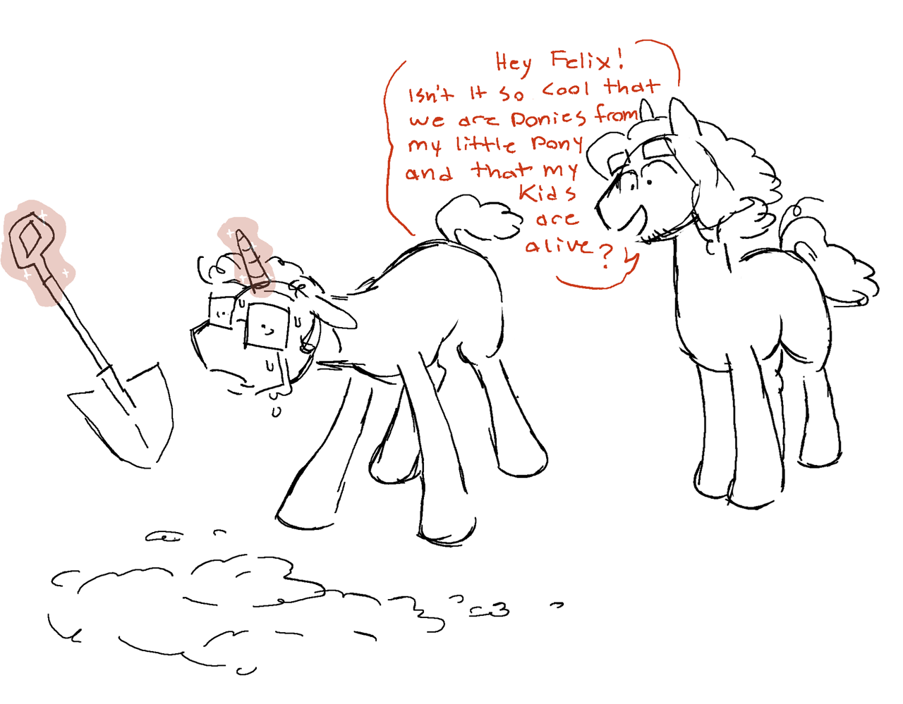 2663106 - safe, earth pony, pony, unicorn, crying, digging, felix kranken, jack  walten, levitation, magic, no source available, ponified, shovel,  telekinesis, the walten files - Derpibooru