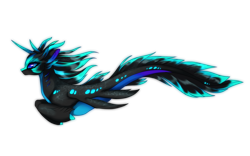 Size: 2000x1250 | Tagged: safe, artist:kronilix, oc, oc only, hybrid, merpony, seapony (g4), blue eyes, colored wings, dorsal fin, eyelashes, female, fish tail, flowing mane, flowing tail, glowing, multicolored wings, simple background, solo, swimming, tail, transparent background, unshorn fetlocks, wings