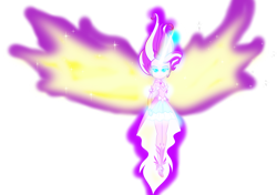 Size: 1066x749 | Tagged: safe, artist:goldlines005, sunset shimmer, equestria girls, g4, my little pony equestria girls: friendship games, daydream shimmer, female, glowing horn, glowing wings, horn, simple background, solo, spread wings, transparent background, wings