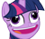 Size: 395x336 | Tagged: safe, edit, edited screencap, screencap, twilight sparkle, alicorn, pony, g4, my little pony best gift ever, background removed, crazy face, cropped, derp, faic, female, mare, meme, meme template, open mouth, pudding face, smiling, solo, twilight sparkle (alicorn), twilight sparkle is best facemaker, twilynanas, wall eyed, wat