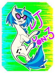 Size: 640x854 | Tagged: safe, artist:twistygrins, dj pon-3, vinyl scratch, pony, unicorn, g4, colored hooves, curved horn, ear fluff, fangs, female, grin, horn, leonine tail, mare, sharp teeth, simple background, smiling, solo, sunglasses, teeth, transparent background
