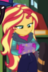 Size: 347x519 | Tagged: safe, screencap, sci-twi, sunset shimmer, twilight sparkle, equestria girls, equestria girls specials, g4, my little pony equestria girls: better together, my little pony equestria girls: holidays unwrapped, winter break-in, cropped