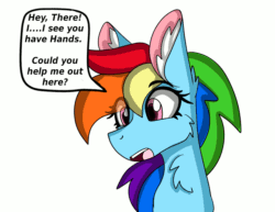 Size: 1200x926 | Tagged: safe, alternate version, artist:cuddlelamb, rainbow dash, human, pegasus, pony, g4, :3, :p, animated, behaving like a cat, blushing, cheek fluff, chest fluff, cute, dashabetes, ear fluff, eye clipping through hair, eyebrows, eyebrows visible through hair, female, floating heart, gif, hand, heart, human on pony petting, lidded eyes, mare, offscreen character, offscreen human, open mouth, petting, purring, simple background, speech bubble, talking to viewer, tongue out, white background