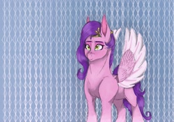Size: 1111x777 | Tagged: safe, artist:ponydevilgirl, pipp petals, pegasus, pony, g5, abstract background, adorapipp, cute, female, mare, solo, wings