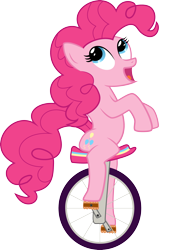 Size: 2460x3157 | Tagged: safe, artist:mrfoxington, pinkie pie, earth pony, pony, g4, anatomically incorrect, high res, incorrect leg anatomy, simple background, solo, transparent background, unicycle