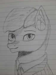 Size: 3000x4000 | Tagged: safe, artist:mustaphatr, oc, oc only, oc:kingfisher, earth pony, pony, equestria at war mod, clothes, huey long, necktie, solo, traditional art