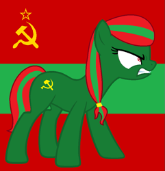 Size: 767x797 | Tagged: safe, artist:angelovalouva, earth pony, pony, communism, hammer and sickle, moldova, nation ponies, needs more saturation, ponified, ponified flag, transnistria