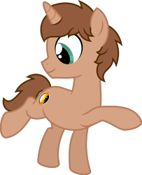 Size: 1914x2352 | Tagged: safe, artist:peternators, oc, oc only, oc:heroic armour, pony, unicorn, g4, colt, male, raised leg, simple background, smiling, solo, teenager, transparent background