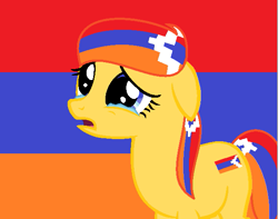Size: 617x485 | Tagged: safe, artist:angelovalouva, earth pony, pony, g4, putting your hoof down, armenia, crying, karabakh, nation ponies, needs more saturation, ponified, solo
