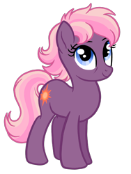 Size: 1536x2048 | Tagged: safe, artist:melspyrose, ember (g1), earth pony, pony, g1, g4, aunt, g1 to g4, generation leap, simple background, solo, transparent background