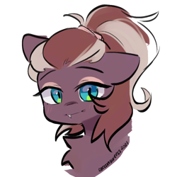 Size: 1000x1000 | Tagged: safe, artist:cottonsweets, oc, oc:efflorescence, pony, fangs, female, makeup, mare, ponytail