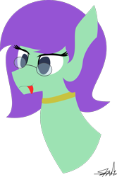 Size: 1023x1538 | Tagged: safe, artist:samsailz, oc, oc only, pony, :p, bust, gift art, glasses, lineless, portrait, solo, tongue out