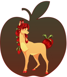 Size: 1280x1465 | Tagged: safe, artist:ikigai-uykiyo, apple bloom, earth pony, pony, g4, bow, braid, eyebrows, eyebrows visible through hair, female, hair bow, hoers, looking back, mare, older, older apple bloom, simple background, solo, tail bow, transparent background