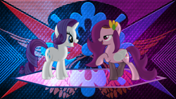 Size: 3840x2160 | Tagged: safe, artist:dashiesparkle edit, artist:laszlvfx, edit, pipp petals, rarity, pony, g4, g5, adorapipp, colored wings, cute, g5 to g4, generation leap, high res, wallpaper, wallpaper edit, wings