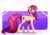 Size: 2560x1804 | Tagged: safe, alternate version, artist:pilushka, roseluck, pony, g4, chest fluff, collar, commission, commissioner:doom9454, cute, fluffy, long tail, open mouth, open smile, pet tag, pony pet, rosepet, smiling