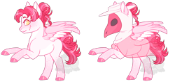 Size: 1550x750 | Tagged: safe, artist:lavvythejackalope, oc, oc only, pegasus, pony, clothes, duo, hoof polish, pegasus oc, plague doctor mask, rearing, see-through, simple background, smiling, transparent background, wings