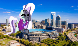 Size: 2048x1229 | Tagged: safe, artist:jhayarr23, artist:sirmlp1, coloratura, earth pony, pony, g4, charlotte, countess coloratura, female, giant pony, giant/macro earth pony, giantess, highrise ponies, irl, macro, mega giant, north carolina, photo, ponies in real life