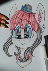 Size: 926x1368 | Tagged: safe, artist:moonert, oc, oc only, pony, chibi, solo, traditional art