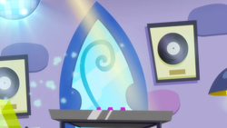 Size: 1280x720 | Tagged: safe, screencap, g4, slice of life (episode), background, disco ball, lamp, liminal space, no pony, scenic ponyville, smoke, turntable, vinyl, vinyl and octavia's home, window