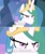 Size: 1000x1200 | Tagged: safe, edit, edited screencap, screencap, princess celestia, alicorn, pony, g4, season 9, the ending of the end, angry, caption, comparison, element of generosity, element of honesty, element of kindness, element of laughter, element of loyalty, element of magic, elements of harmony, female, funny, image macro, implied twilight sparkle, mare, mematic, meme, solo, text, titus get the cross, unamused