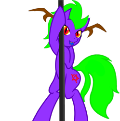 Size: 999x1004 | Tagged: safe, artist:insanespyro, oc, oc only, pony, needs more saturation, pole dancing, simple background, solo, stripper pole, transparent background