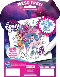 Size: 1881x2400 | Tagged: safe, izzy moonbow, pipp petals, sunny starscout, earth pony, pegasus, pony, unicorn, g5, my little pony: a new generation, official, bendon, bridlewood, female, hasbro logo, imagine ink, mare, marker, merchandise, my little pony logo, simple background, text, white background
