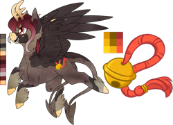 Size: 1161x837 | Tagged: safe, artist:velnyx, oc, oc only, oc:delicate chime, pegasus, pony, antlers, cloven hooves, female, simple background, solo, transparent background, two tails