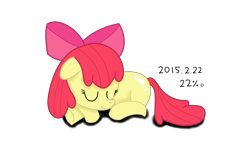 Size: 4608x2592 | Tagged: safe, artist:ttpercent, apple bloom, earth pony, pony, g4, eyes closed, female, filly, floppy ears, simple background, sleeping, smiling, solo, transparent background