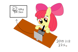 Size: 4608x3072 | Tagged: safe, artist:ttpercent, apple bloom, applejack, earth pony, pony, g4, drawing, drawing tablet, female, filly, monitor, pen, solo