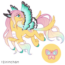 Size: 1024x1024 | Tagged: safe, artist:12irinchan, fluttershy, flutter pony, pony, g4, alternate design, chest fluff, feathered fetlocks, female, mare, race swap, simple background, solo, unshorn fetlocks, white background