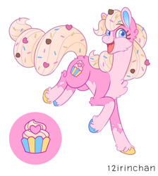 Size: 1024x1142 | Tagged: safe, artist:12irinchan, pinkie pie, earth pony, pony, g4, alternate design, candy, chest fluff, female, food, mare, multicolored hooves, simple background, slender, solo, sprinkles, thin, white background