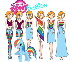 Size: 1985x1701 | Tagged: safe, artist:willemijn1991, rainbow dash, human, pegasus, pony, g4, clothes, dress, female, mannequin, mare, raised hoof, simple background, white background, wings