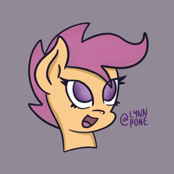 Size: 2048x2048 | Tagged: safe, artist:lynnpone, scootaloo, pegasus, pony, g4, cutie mark crusaders, high res, solo