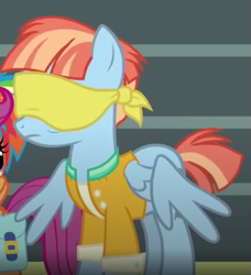 Size: 489x536 | Tagged: safe, screencap, windy whistles, pegasus, pony, g4, parental glideance, blindfold, cropped