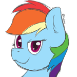 Size: 1000x1000 | Tagged: safe, artist:exobass, rainbow dash, pony, colored sketch, female, mare, simple background, sketch, solo, transparent background