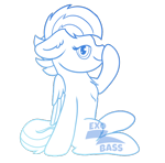 Size: 500x492 | Tagged: safe, artist:exobass, oc, oc only, oc:exobass, pegasus, pony, boop, gradient, lineart, looking at you, pegasus oc, self-boop, simple background, transparent background