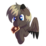 Size: 500x500 | Tagged: safe, artist:exobass, oc, oc only, oc:bananaevolution, pegasus, pony, feathered wings, food, male, nom, pegasus oc, poptart, simple background, solo, spread wings, stallion, transparent background, wings