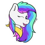 Size: 500x500 | Tagged: safe, artist:exobass, oc, oc only, oc:starburst, pony, blinking, bust, colored, female, flat colors, not celestia, simple background, solo, transparent background